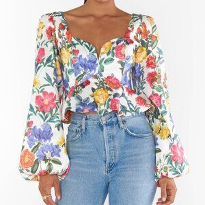 Show Me Your Mumu | Lover Top Charm Peony White Taffeta - NWT!!
